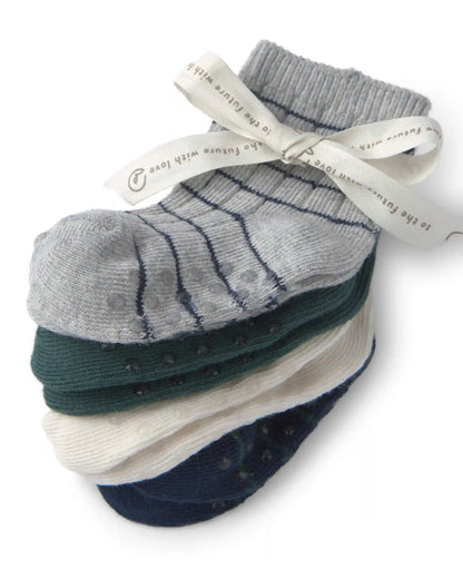 Baby 4-Pack No-Slip Ankle Socks Made with Organic Cotton