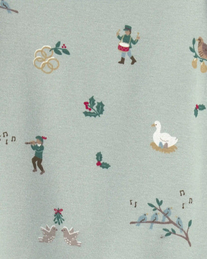Baby 2-Piece Organic Cotton Pajamas in 12 Days of Christmas Print