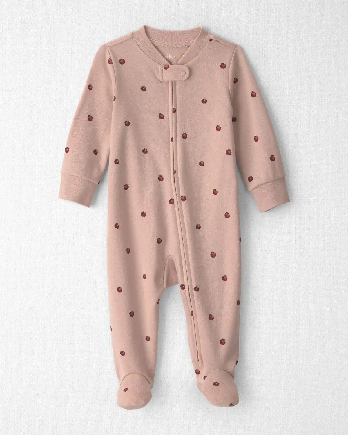 Baby Girl Organic Cotton Sleep & Play Pajamas in Apples