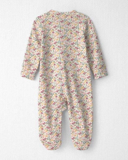 Baby Girl Organic Cotton Sleep & Play Pajamas in Floral
