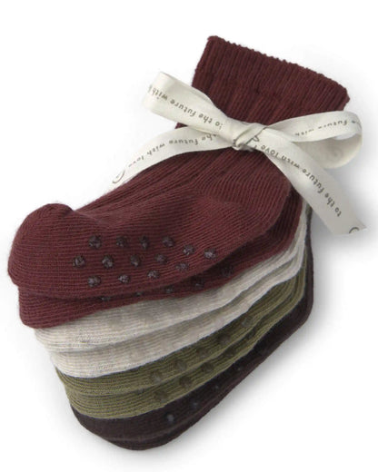 Baby 4-Pack No-Slip Ankle Socks Made with Organic Cotton