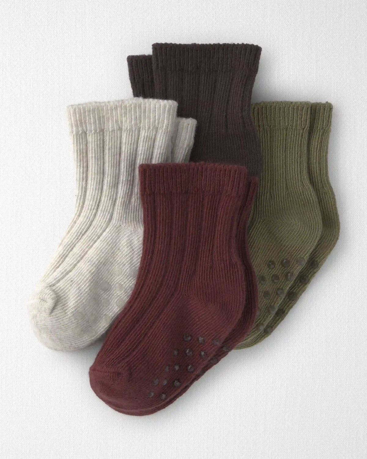 Baby 4-Pack No-Slip Ankle Socks Made with Organic Cotton