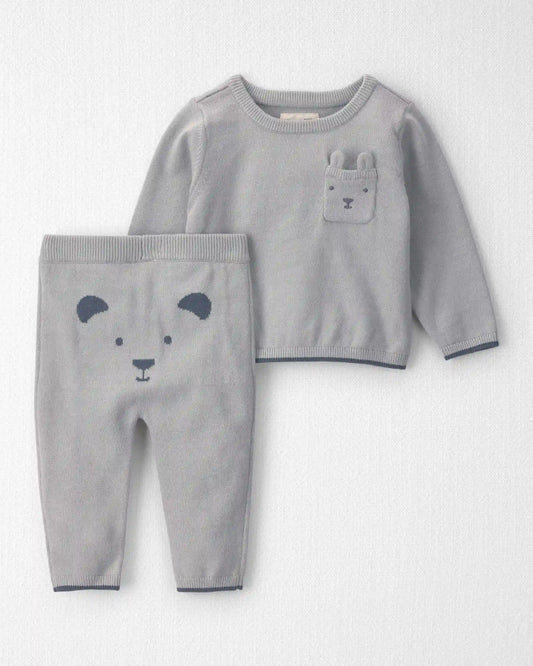 Baby 2-Piece Organic Cotton Sweater Knit Top & Pant Set