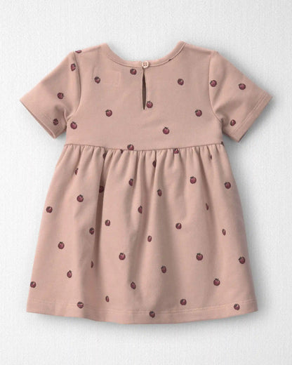 Baby Girl Organic Cotton French Terry Dress in Apples