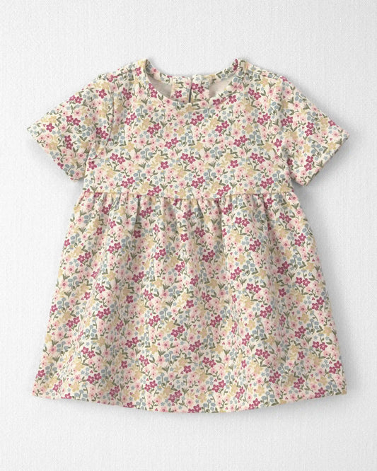 Baby Girl Organic Cotton French Terry Dress in Floral