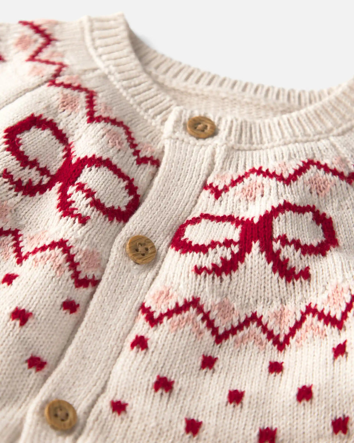 Baby Girl Organic Cotton Fair Isle Sweater Knit Jumpsuit