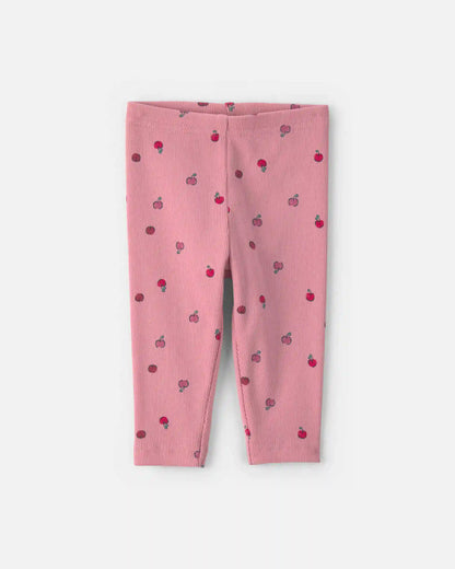 Baby Girl 2-Piece Apple Long-Sleeve Bodysuit & Pant Set - Cream/Pink