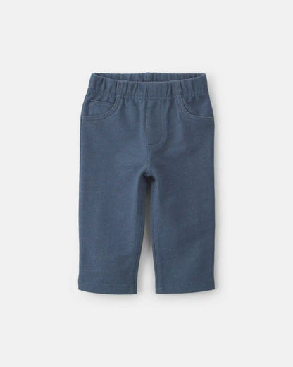 Baby Boy Knit Chambray Pants - Indigo