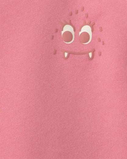 Baby Girl Monster Fleece Pullover Sweatshirt - Pink