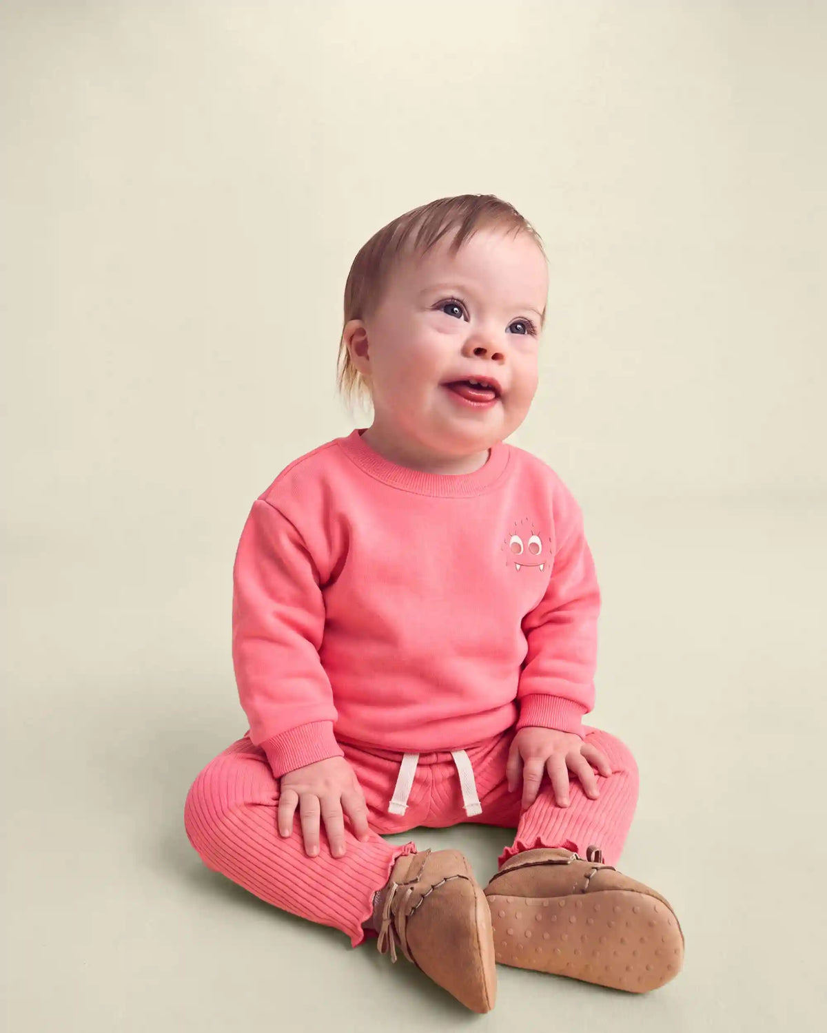 Baby Girl Monster Fleece Pullover Sweatshirt - Pink