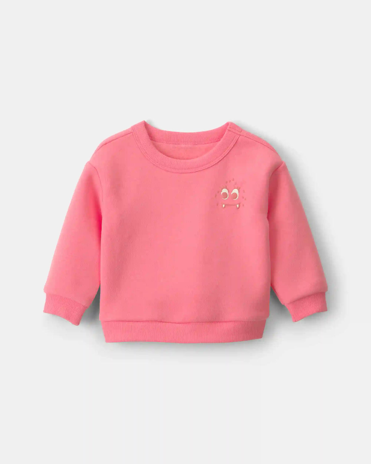 Baby Girl Monster Fleece Pullover Sweatshirt - Pink
