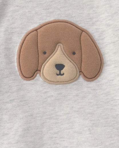 Baby Boy 3-Piece Dog Long-Sleeve Top & Pant Set - Green/Grey