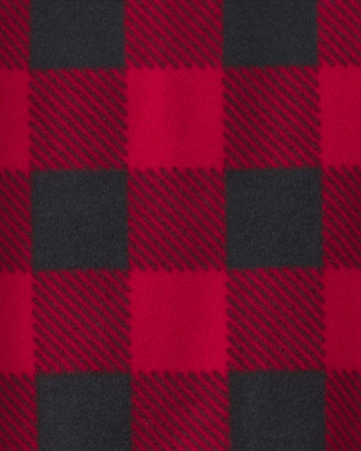 Baby Buffalo Check Fleece 2-Way Zip Sleep & Play Pajamas - Red/Black