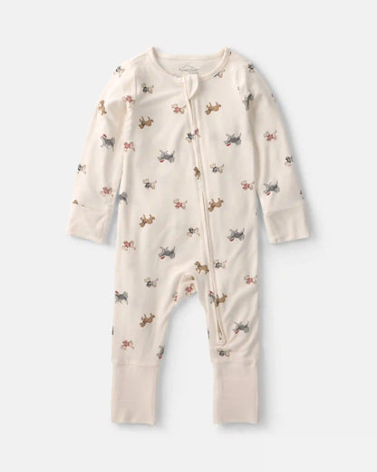 Baby Dog PurelySoft™ 2-Way Zip Sleep & Play Pajamas - Cream