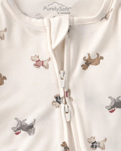 Baby Dog PurelySoft™ 2-Way Zip Sleep & Play Pajamas - Cream
