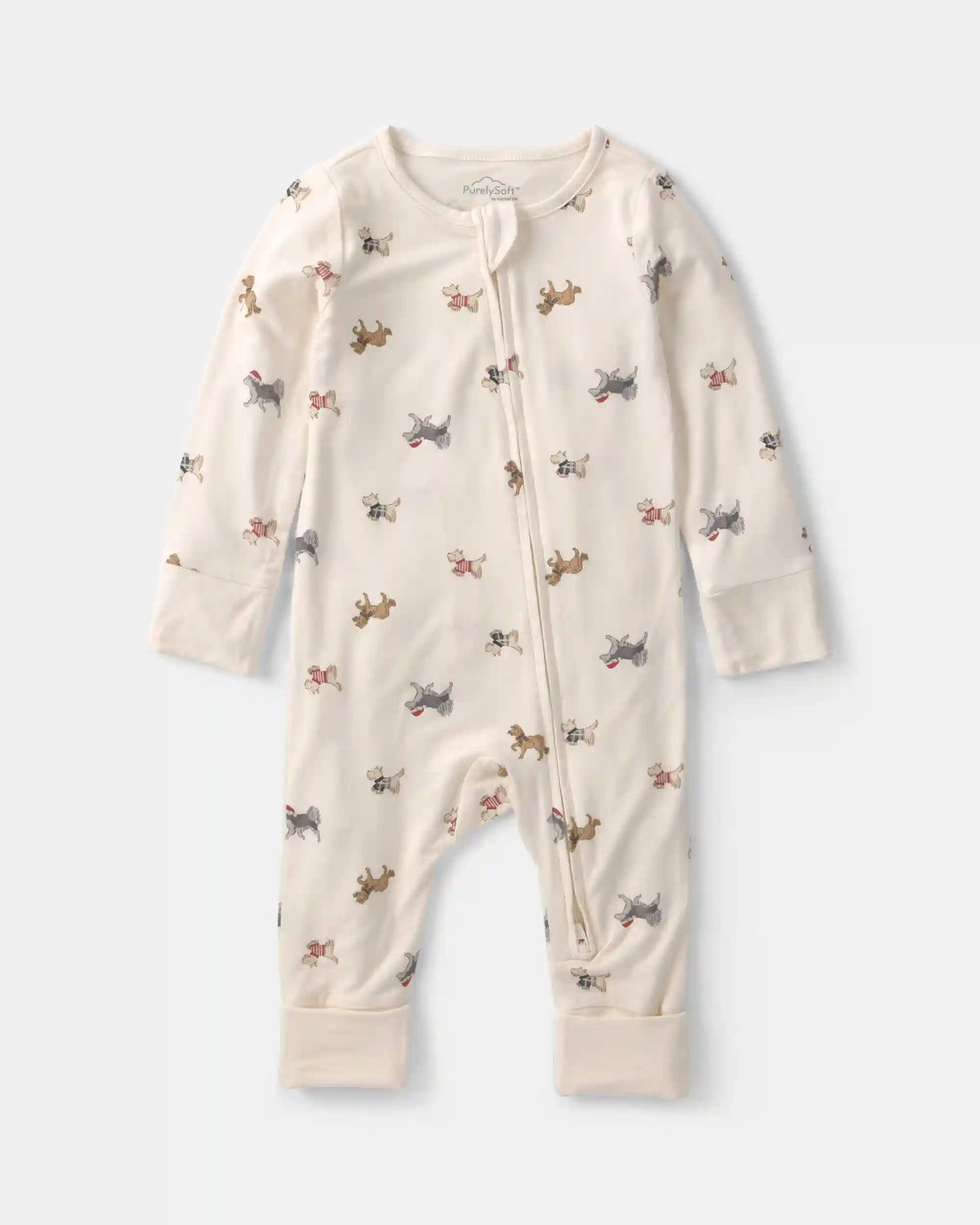 Baby Dog PurelySoft™ 2-Way Zip Sleep & Play Pajamas - Cream