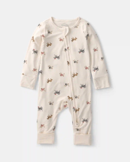 Baby Dog PurelySoft™ 2-Way Zip Sleep & Play Pajamas - Cream