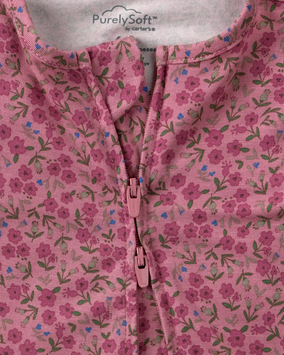 Baby Girl Floral PurelySoft™ 2-Way Zip Sleep & Play Pajamas - Pink