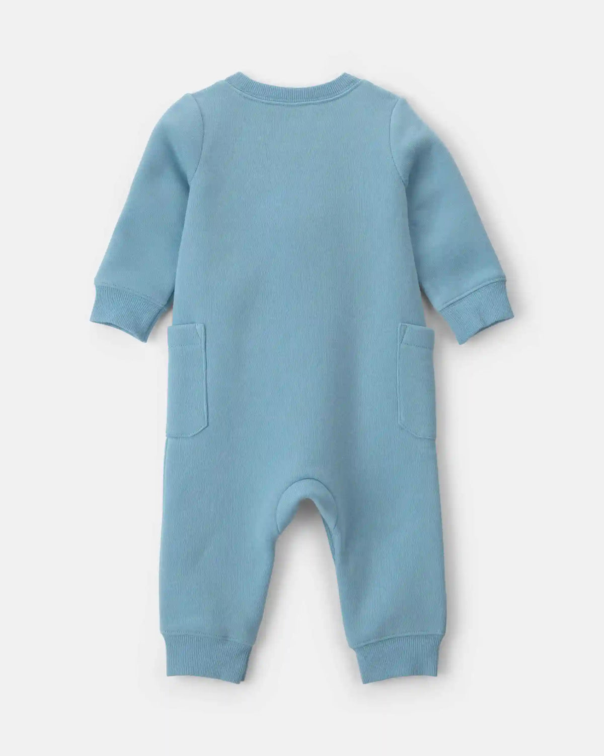 Baby Boy Penguin Fleece Long-Sleeve Jumpsuit - Blue