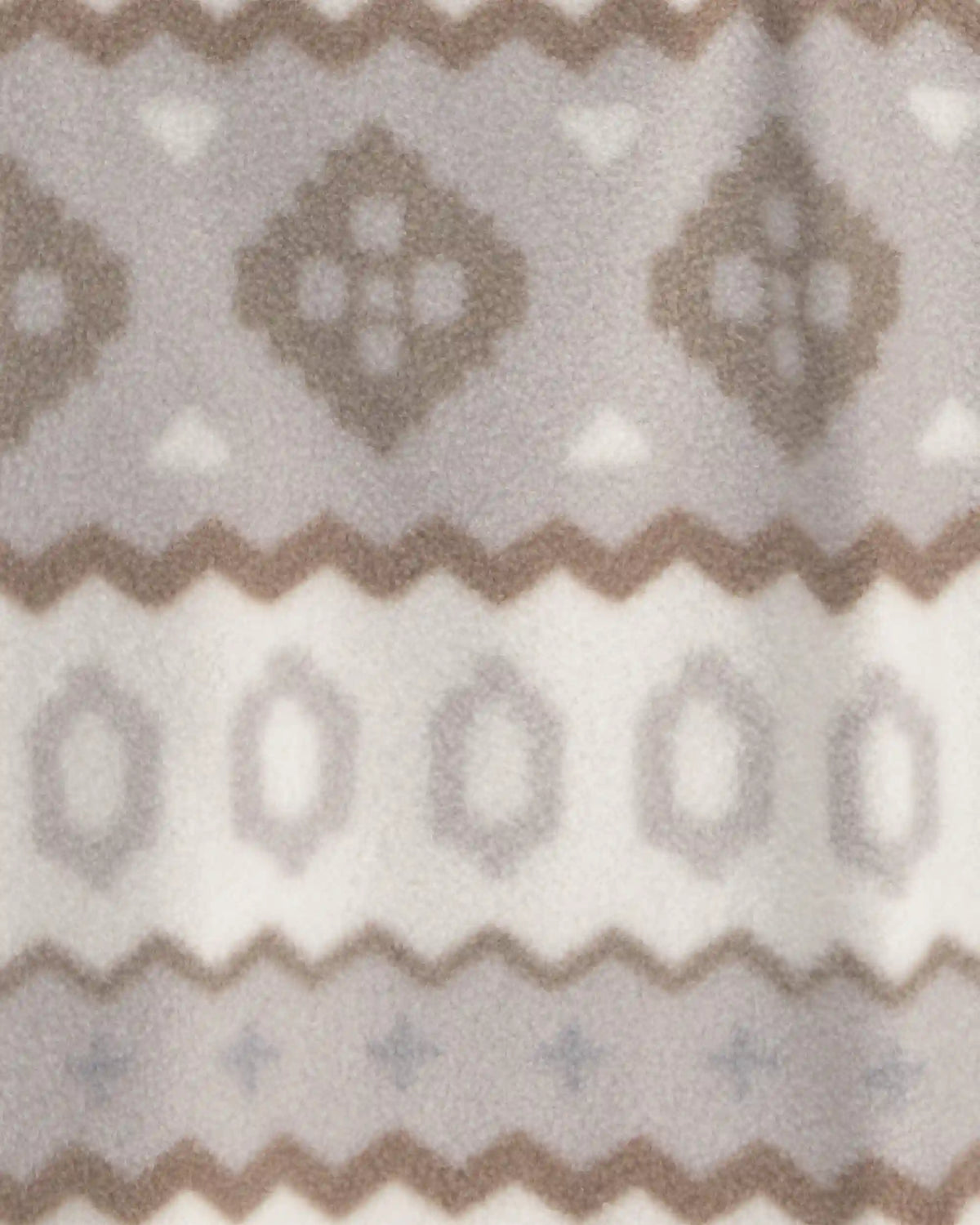 Baby Boy Fair Isle Fleece Long-Sleeve Jumpsuit - Cream/Grey