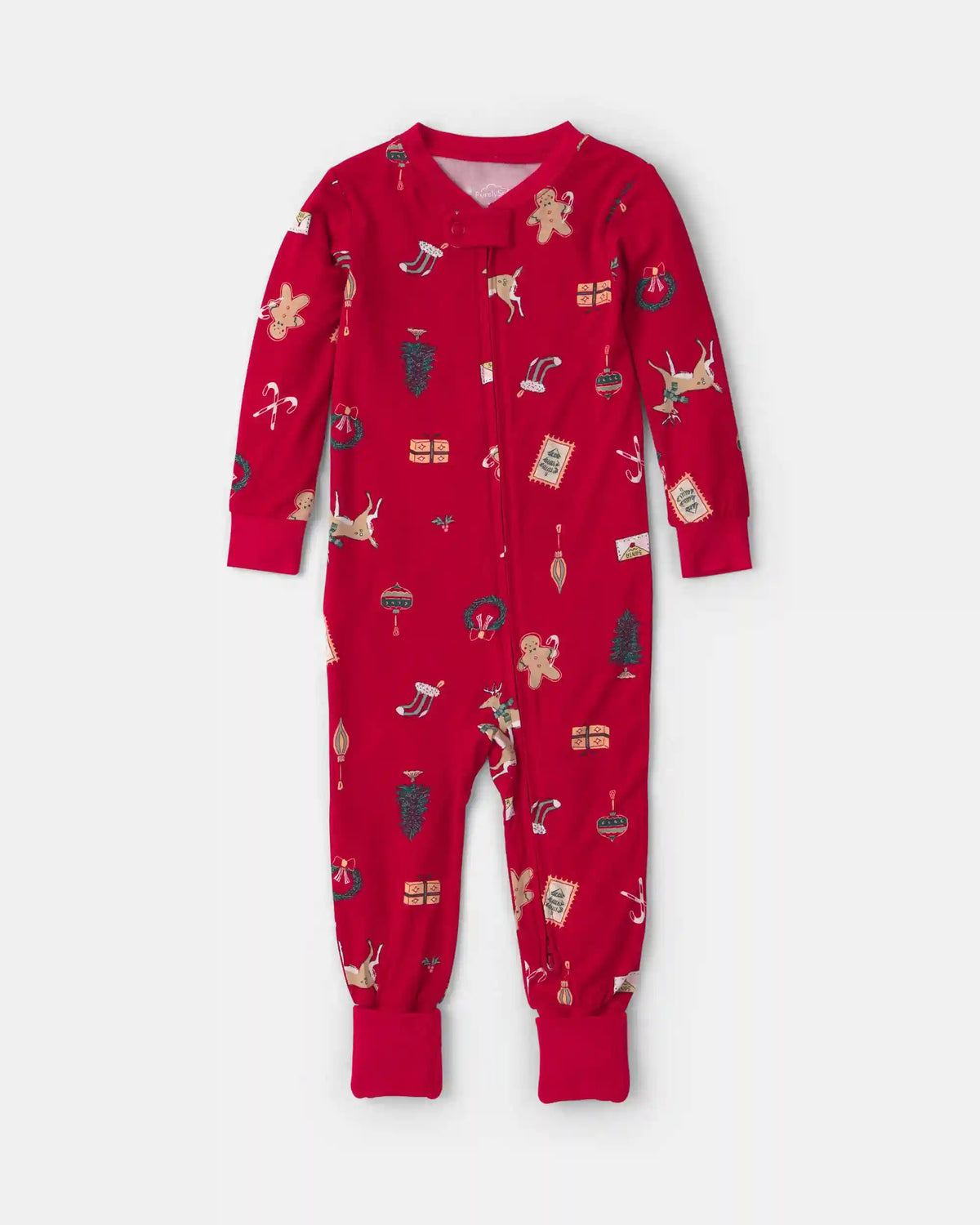 Baby 1-Piece Christmas PurelySoft™ Snug Fit Pajama - Red