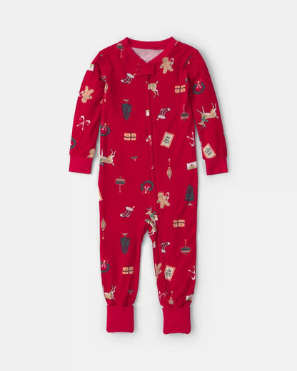 Baby 1-Piece Christmas PurelySoft™ Snug Fit Pajama - Red