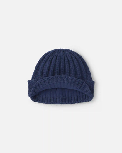 Baby Boy Ribbed Beanie - Navy