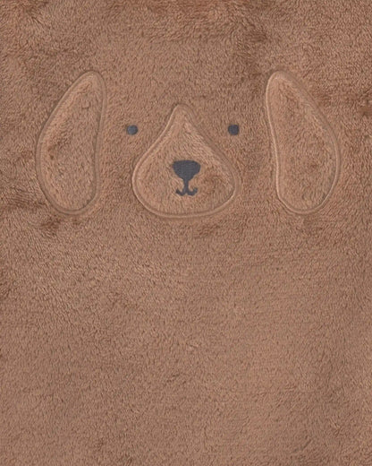 Baby Boy Dog Velvety Long-Sleeve Jumpsuit - Brown
