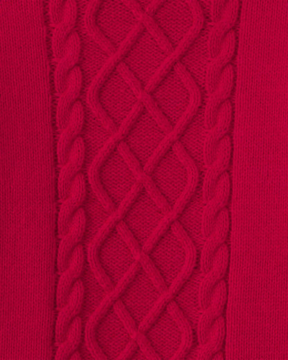 Baby Girl 3-Piece Long-Sleeve Sweater Dress Set - Red