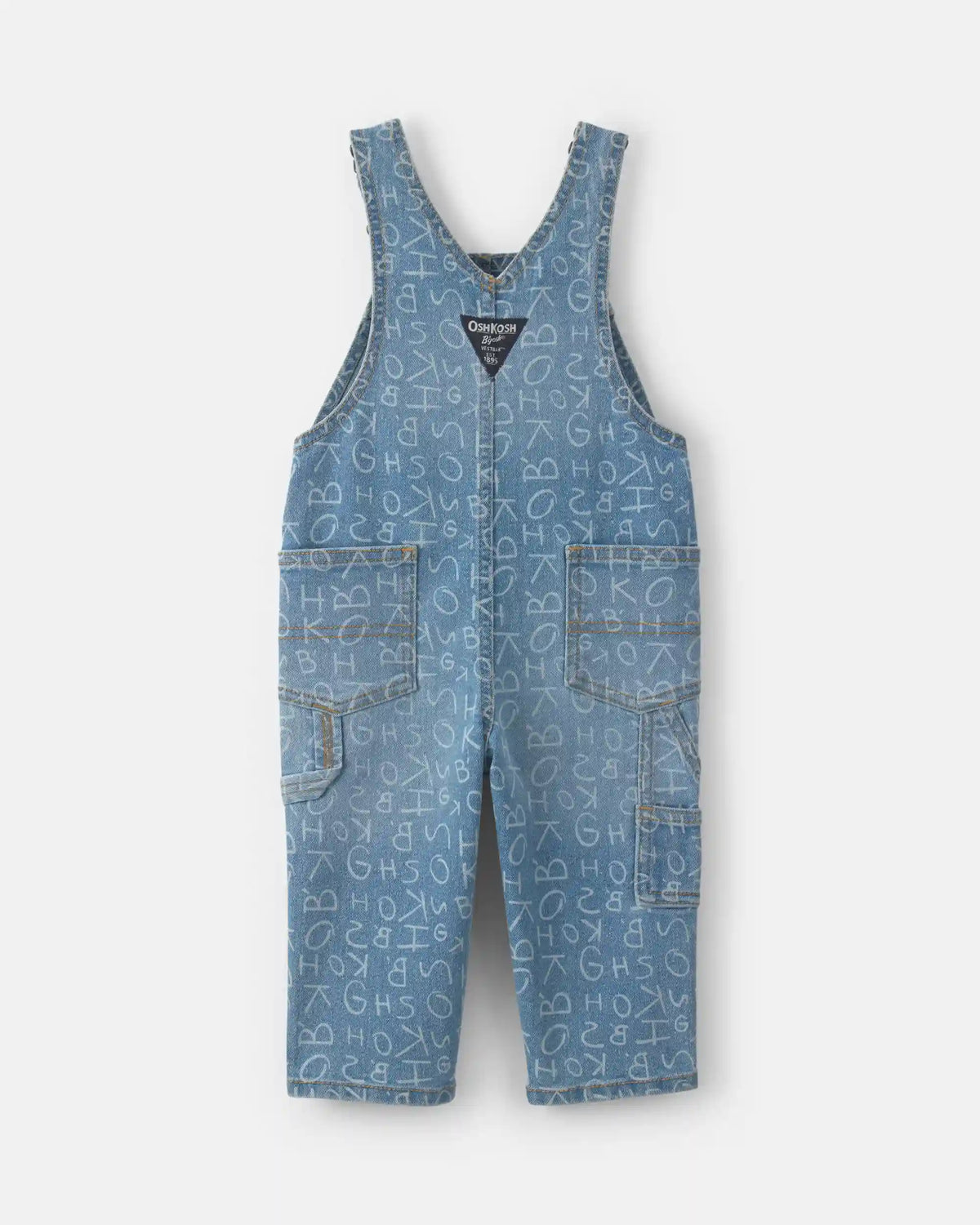 Baby Alphabet Overalls - Light Wash