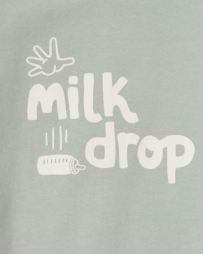 Baby 'Milk Drop' Long-Sleeve Graphic Bodysuit - Green