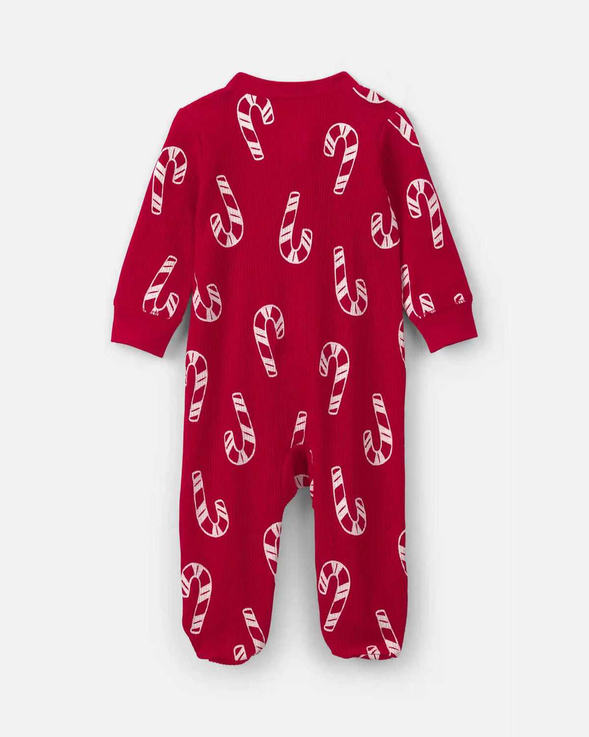Baby Boy Candy Cane Christmas Thermal Sleep & Play Pajamas - Red