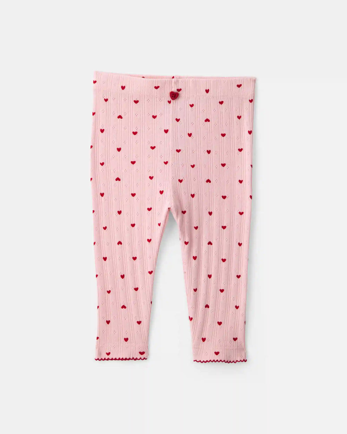 Baby Girl 2-Piece Heart Pointelle Long-Sleeve Bodysuit & Pant Set - Pink