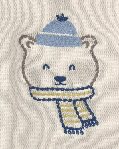 Baby Boy 2-Piece Polar Bear Sweater & Denim Pant Set - Cream/Indigo