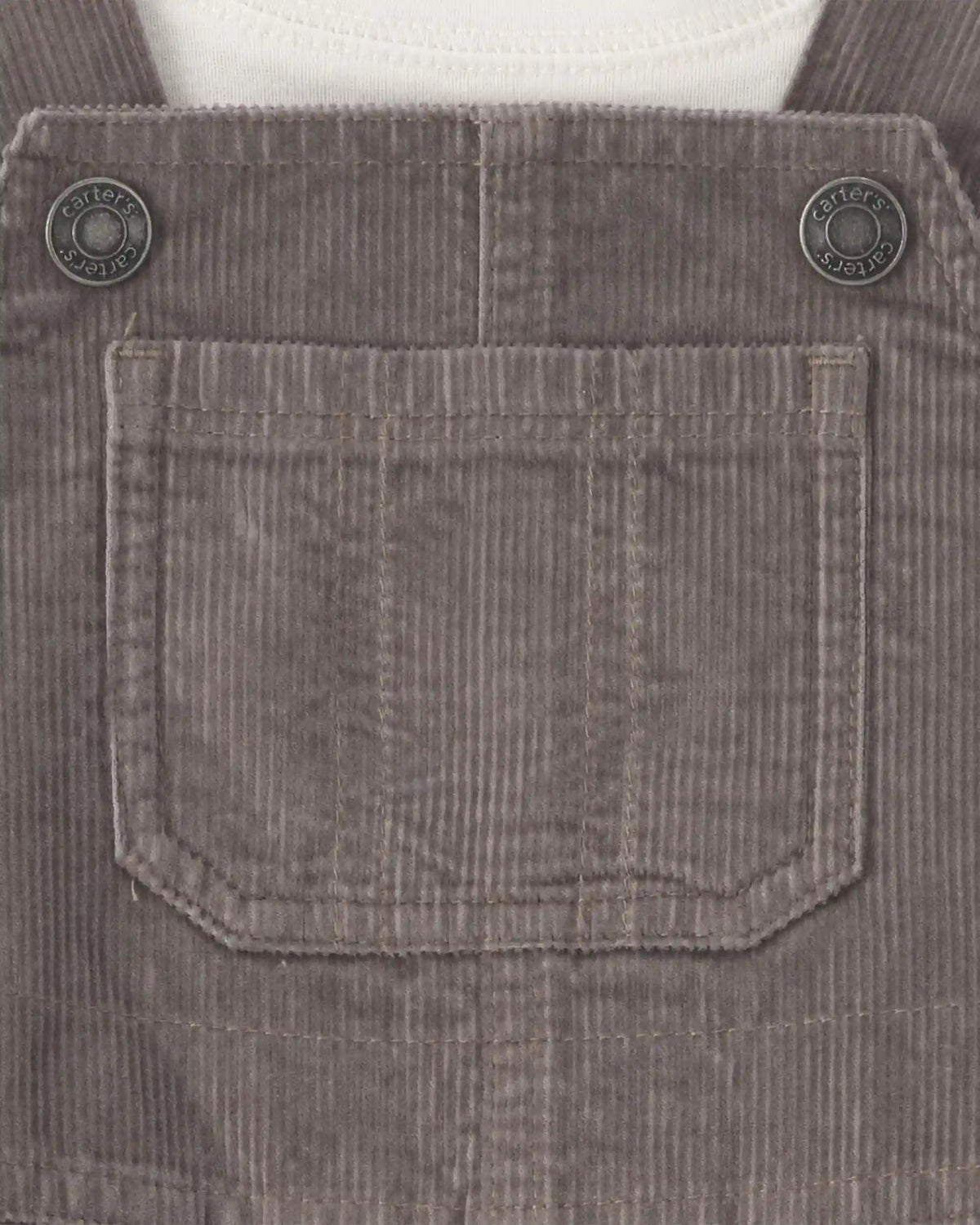 Baby Boy 2-Piece Outdoors Corduroy Long-Sleeve Overall Set - Brown/Cream