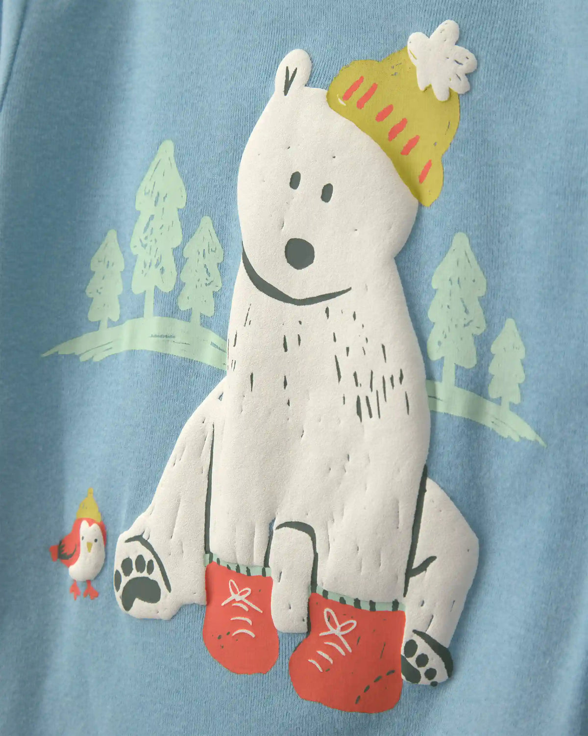 Baby Boy Polar Bear 100% Cotton 4-Piece Pajama Set - Blue/Grey