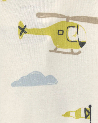 Baby Boy 2-Pack Airplane Cotton Snug Fit 1-Piece Pajama - Blue/White