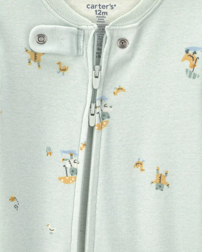 Baby Frog Cotton Snug Fit 1-Piece Pajama - Green