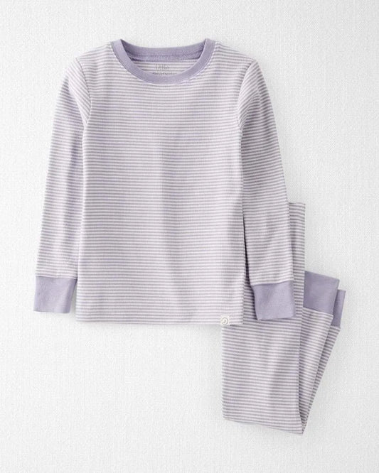 Toddler Girl Striped Organic Cotton Pajamas Set