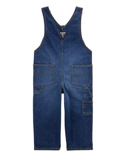 Toddler Stretch Denim Overalls - Dark Wash