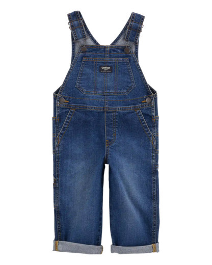 Toddler Stretch Denim Overalls - Dark Wash