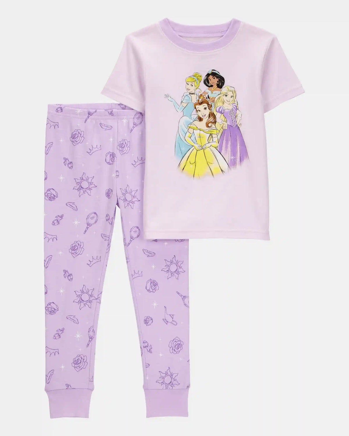 Toddler Girl Disney Princesses Snug Fit 2-Piece Pajamas - Purple
