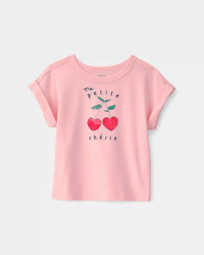 Toddler Girl Cherry Top - Pink