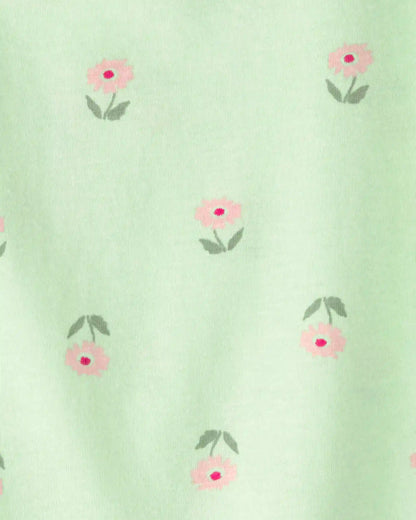 Toddler Girl Floral Relaxed Top - Green