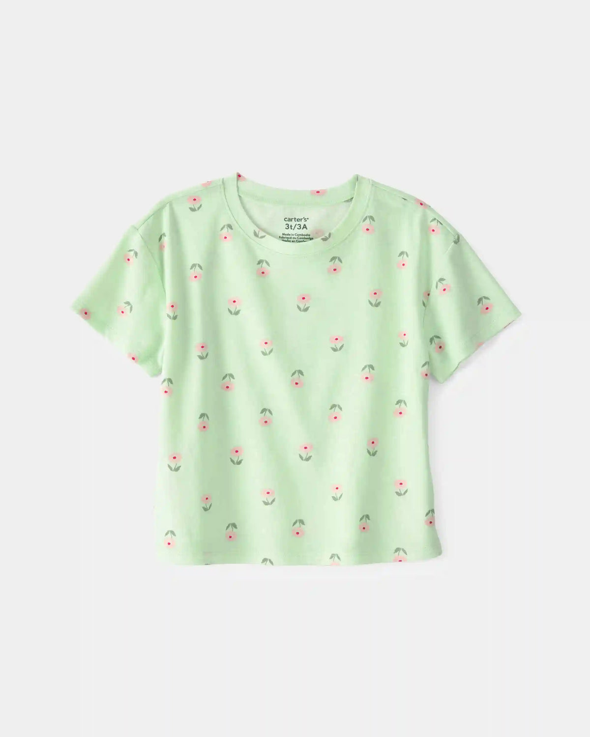 Toddler Girl Floral Relaxed Top - Green