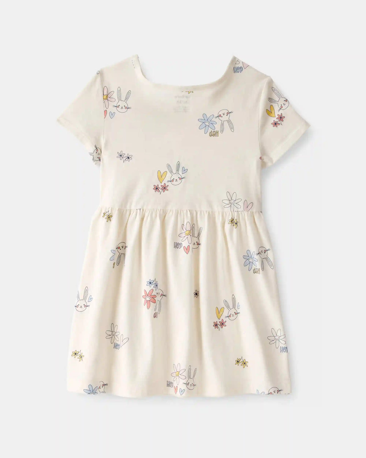 Toddler Girl Easter Bunny Short-Sleeve Dress - Cream