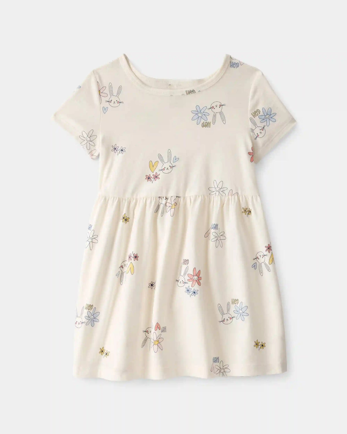 Toddler Girl Easter Bunny Short-Sleeve Dress - Cream