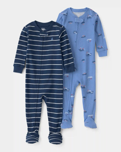 Toddler Boy 2-Pack Boat Snug Fit 1-Piece Pajama - Blue