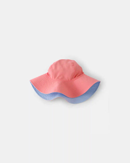 Toddler Girl Reversible Swim Hat - Coral/Blue