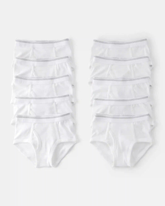 Toddler Boy 10-Pack Brief Underwear - White
